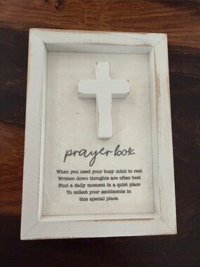 White Rustic Prayer Box Decor with Prayer Cards